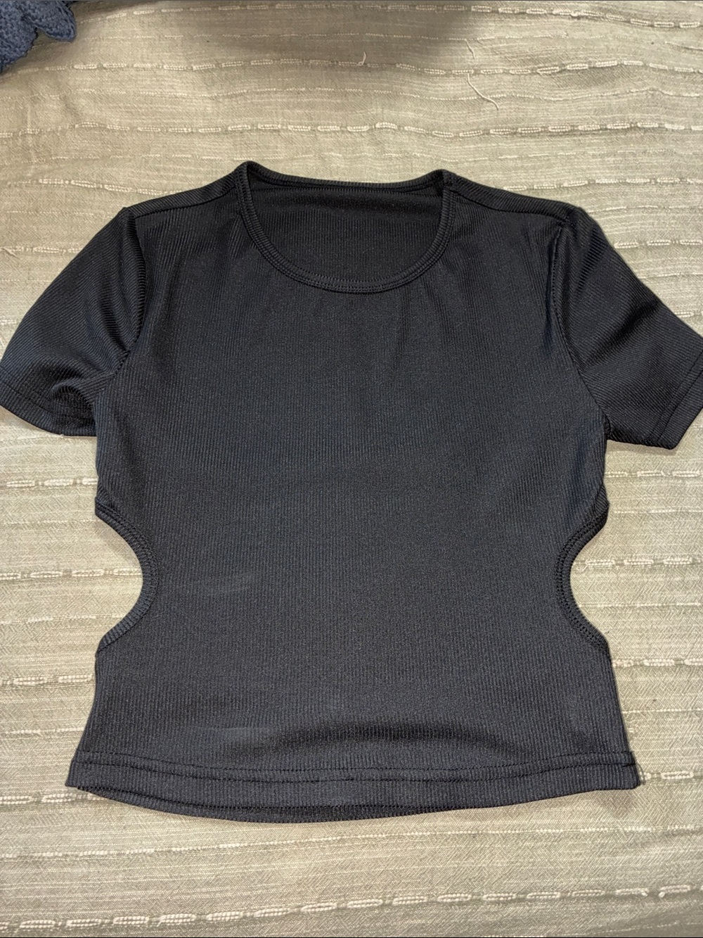 Women’s Black Cutout Short Sleeve Top